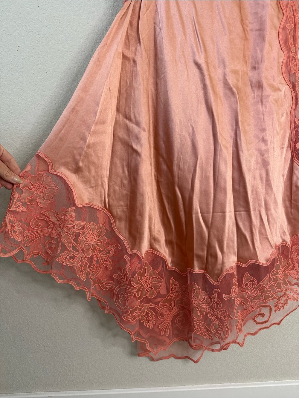 ULLA JOHNSON Kaia Open-Back Asymmetric Lace Silk Midi Pink Dress SZ US 6 - Picture 5 of 11